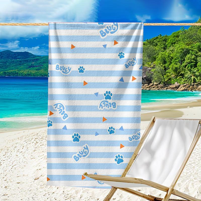 Ultra-Soft Beach Towel with Bluey Theme,Ideal for Pool - Camping, Diving - Perfect Travel Essential, Vibrant Beach Towel.