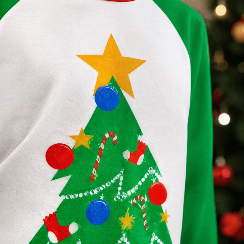 Long Sleeve Family Matching Pyjamas Christmas Tree Couple Christmas Outfit New Top+Pants  Men Women