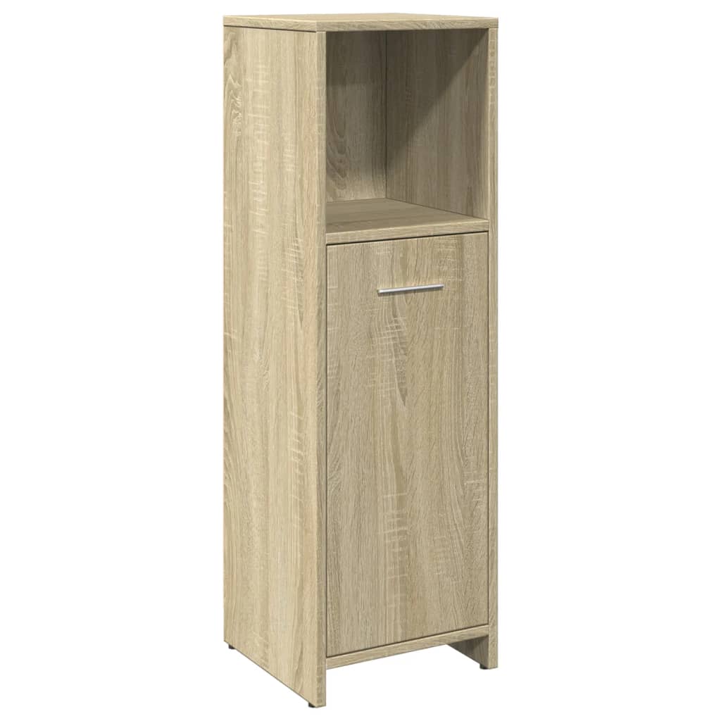 3 Piece Bathroom Furniture Set Sonoma Oak Wood Based Panel
