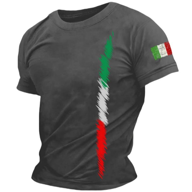 Einfache Italienische Flagge Grafiken T-Shirts Sommer Mode Kurzarm O-Ausschnitt 3D-gedruckte T-Shirts Lässige Streetwear Herrenhemd