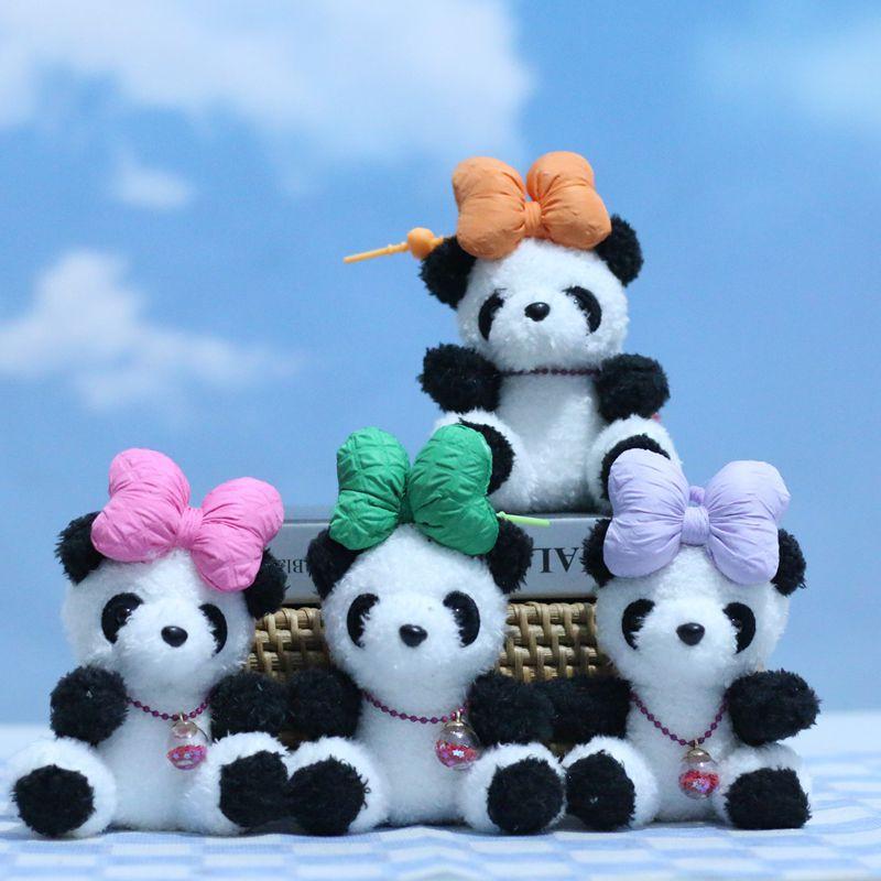Panda Adorable Colorful Plush Keychain Soft Pp Cotton Mini Toy For Cute Bags