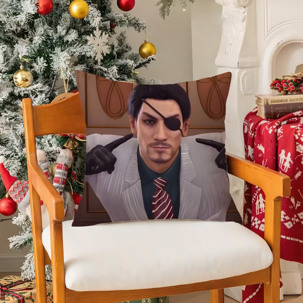 Goro Majima Yakuza Meme Pillow Case Silky Short Plush With Invisible Zipper Dustproof Sofa Cushion Cover For Home Decor