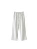 Koreanische High-Waist-Hose mit weitem Bein für Damen - Unifarben, Schlankmachend, Kordelzug, Lockerer Schnitt, Fließendes gerades Bein, Lange Hose