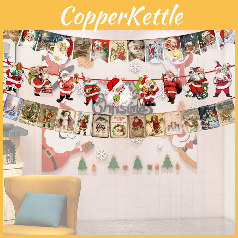 Santa Claus Snowman And Reindeer Christmas Party Banner Decorative Alphabet Banner For Festive Decor