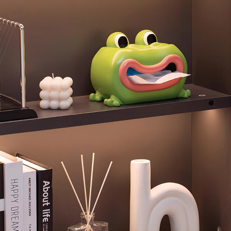 Cartoon Frog Tissue Box, Cute Napkin Box, Can Be Changed To a Mobile Phone Holder, Suitable for Family Bathroom Car