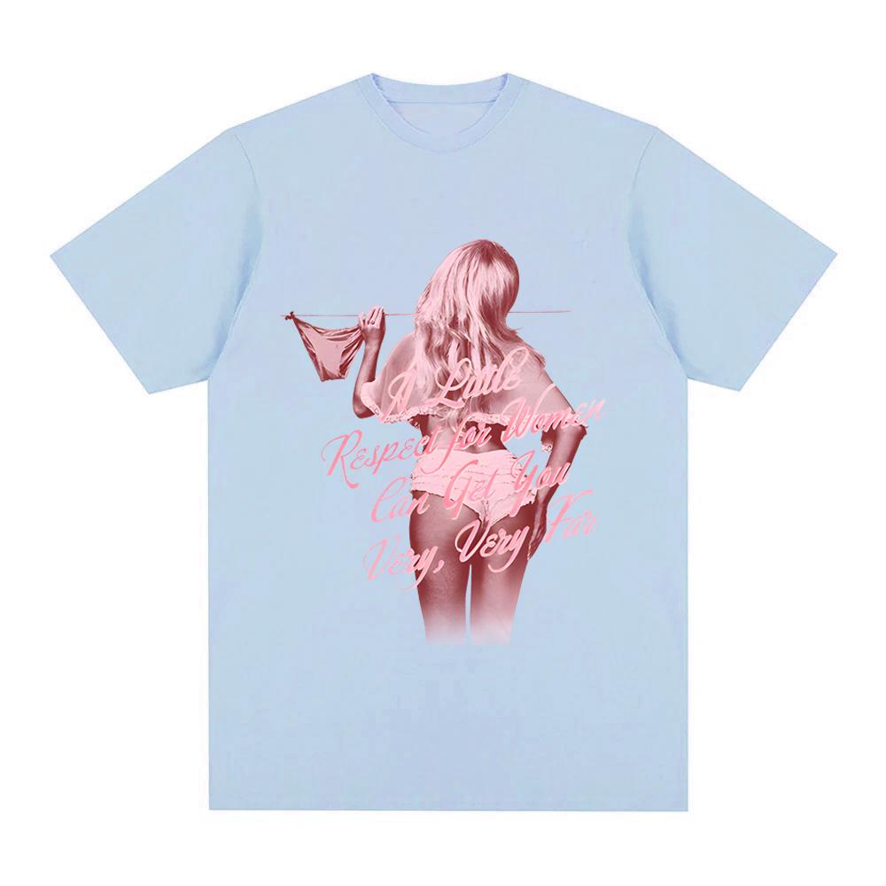 Sabrina Carpenter A Little Respect for Women T-SHIRT 2025NEW Album Summer 100%Cotton High Quality Tshirt Singer's Same Style