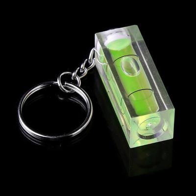 Mini Square Spirit Level Key Ring Key Chain Tool Gadget Fr Po Wall Hanging TV Green Bubble Level Aligner Measuring Tool Nivel