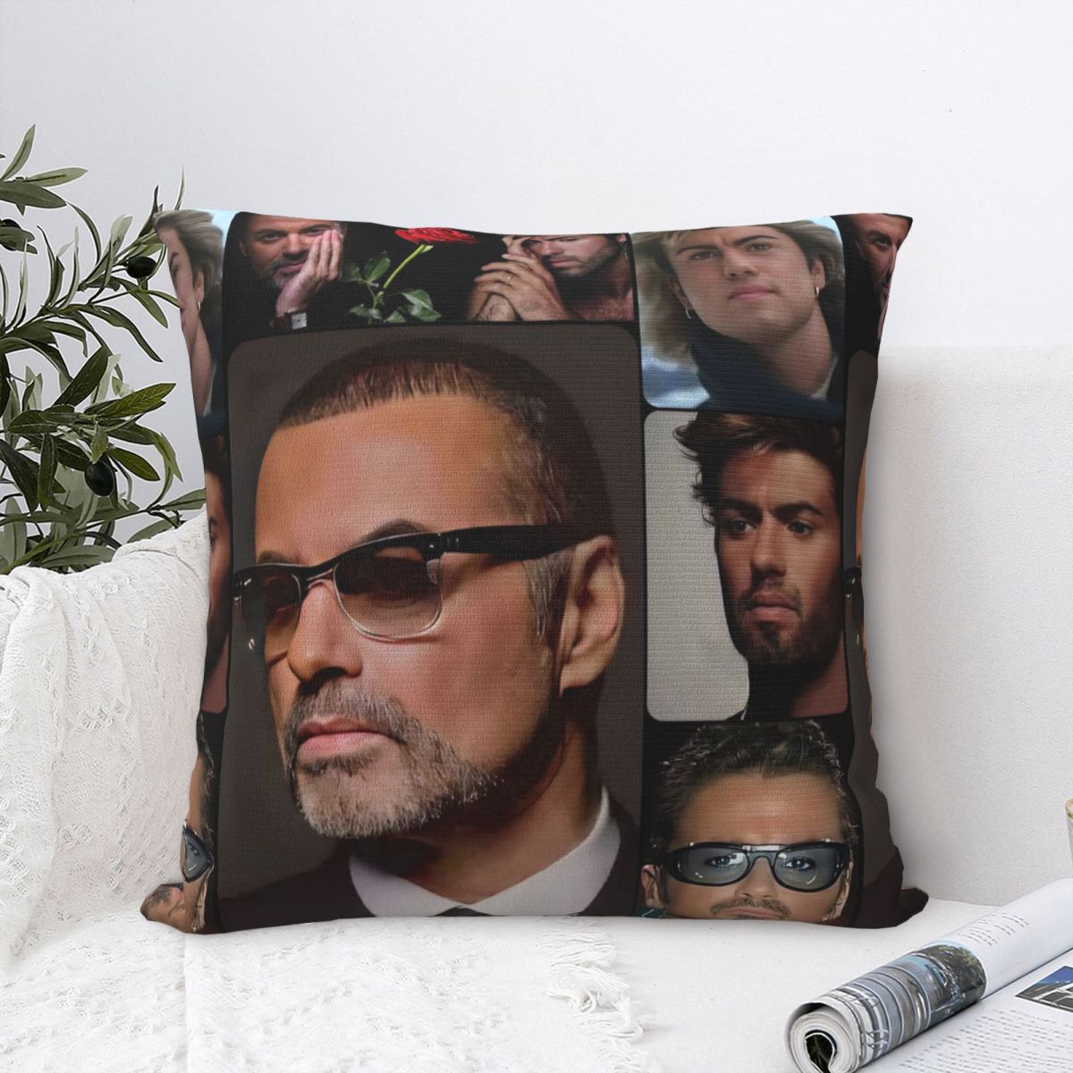 Fine Glasses Unisex George Michael British Singer Pillow Cover Soft Pillow Case Cushion Cover Retro Trendy Graphic Pillowcases For Home Decorative