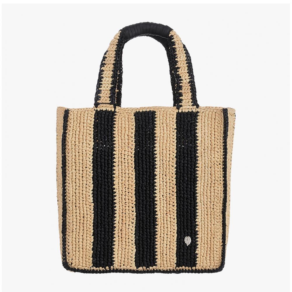 Helen Kaminski Mini Tote Bag Charcoal Nami Stripe Bag51902