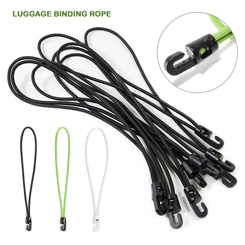 

5pcs Flexible Latex Strap With 1 Hooks Mini Luggage Rope Long Bungee Cords for Camping Carts Bikes білий