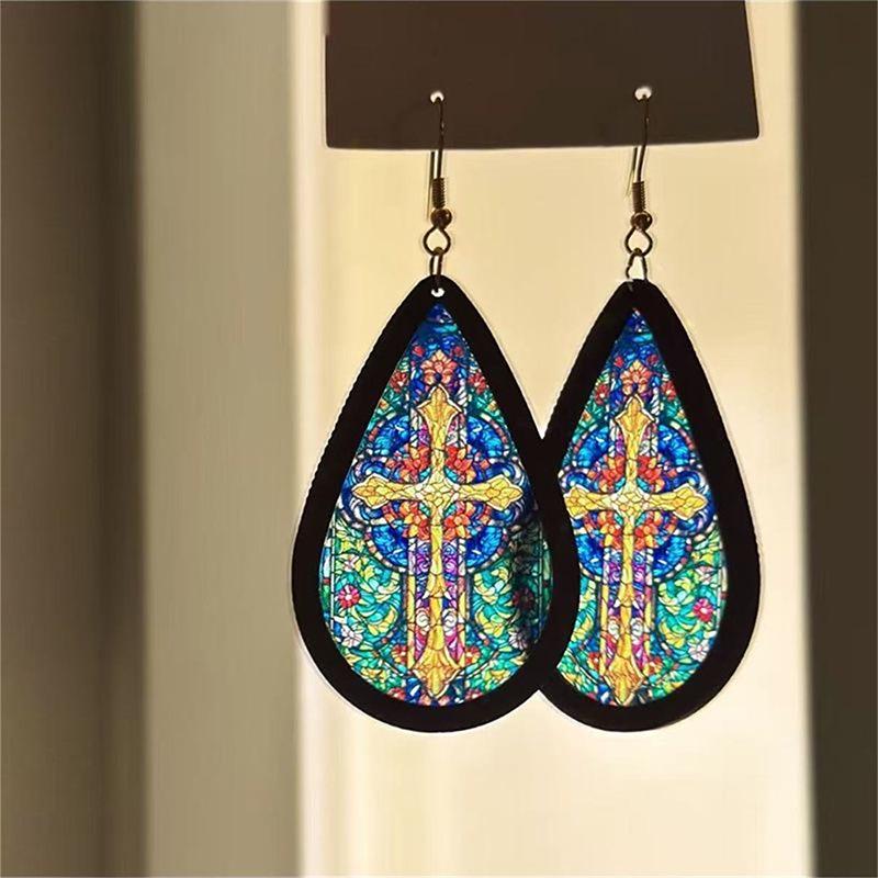 Orecchini Pendenti Etnici in Legno a Forma di Goccia d'Acqua - Semplici, Retrò, Eleganti, Versatili Accessori per Orecchie.