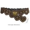 Unique Cutout Waist Belt for Women PU Leather White Embellished Brown Belt Decorated with White Love Heart Belt