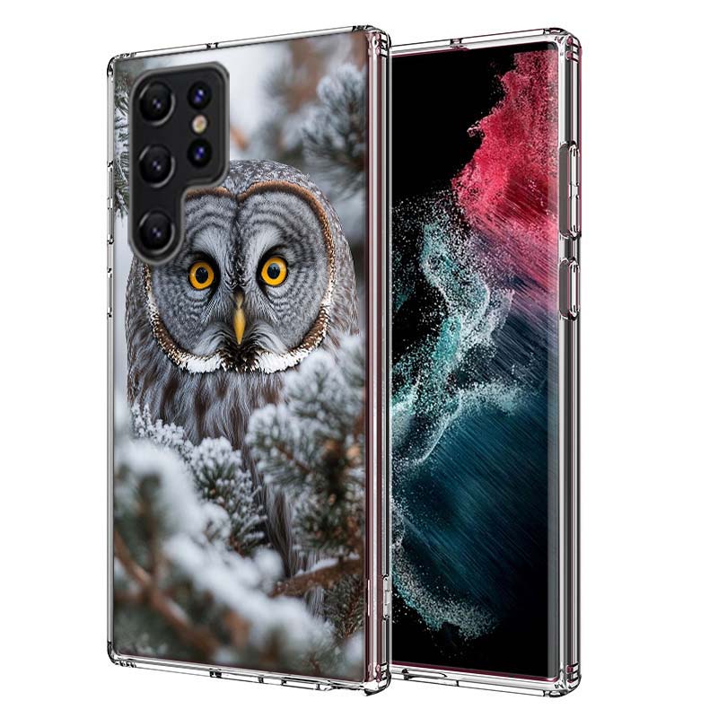 

Owl in Winter Capa Phone Case For Samsung S26 Ultra S25 Edge Galaxy S23 S21 S20 S24 FE S22 S10 Plus Cover Clear TPU Shell Coque Samsung S26 Ultra 5G