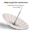 Large Windproof Umbrella: 16-Rib, Long-Handle, Solid Color, Automatic, for Women & Men