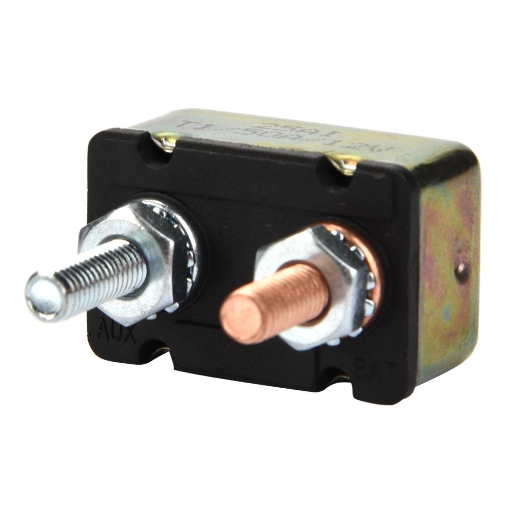 Auto Marine 12 24V Universal Automatic Fuse Reset Circuit Breaker with Metal Cover (50A)