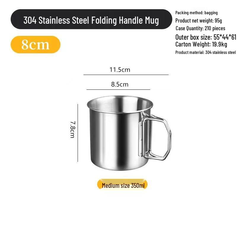 304 Stainless Steel Portable Folding Cup for Camping and Hiking