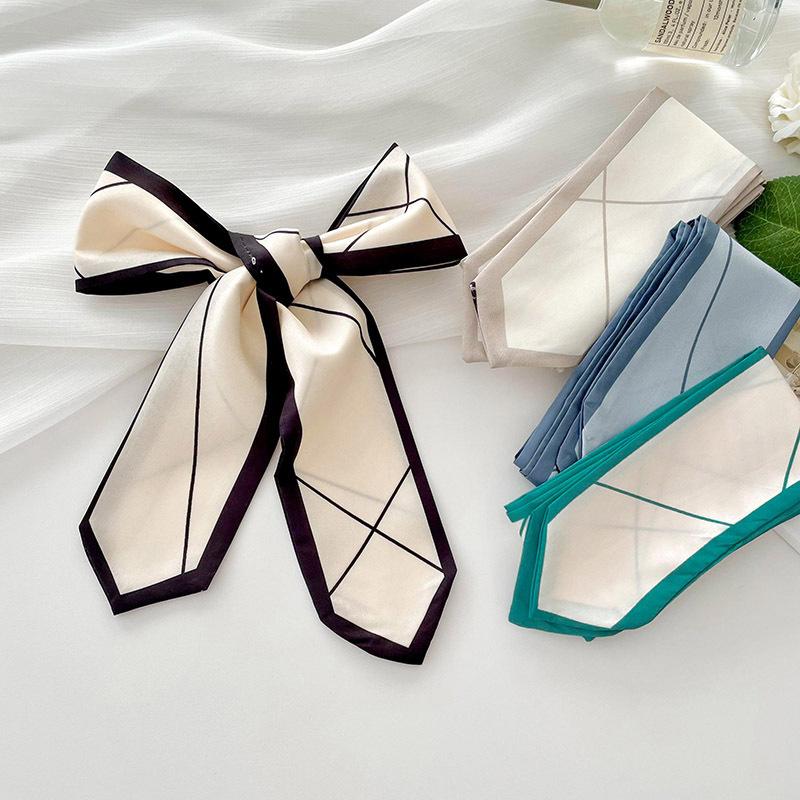 Luxary Korean Twill Decorative Ribbon Small Scarf for Women Hair Band Small Scarf Binding Bag Handle Ribbon Headband Lady Tie