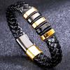 Men’s Tribal Style Stainless-Steel Leather Bracelet – Fashion Magnetic Clasp Titanium Steel Wristband