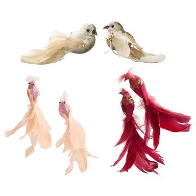 2 Pieces Artificial Birds Fake Birds with Clip Xmas Decor Christmas Tree Decorations for Branches Festival Wreaths Garden