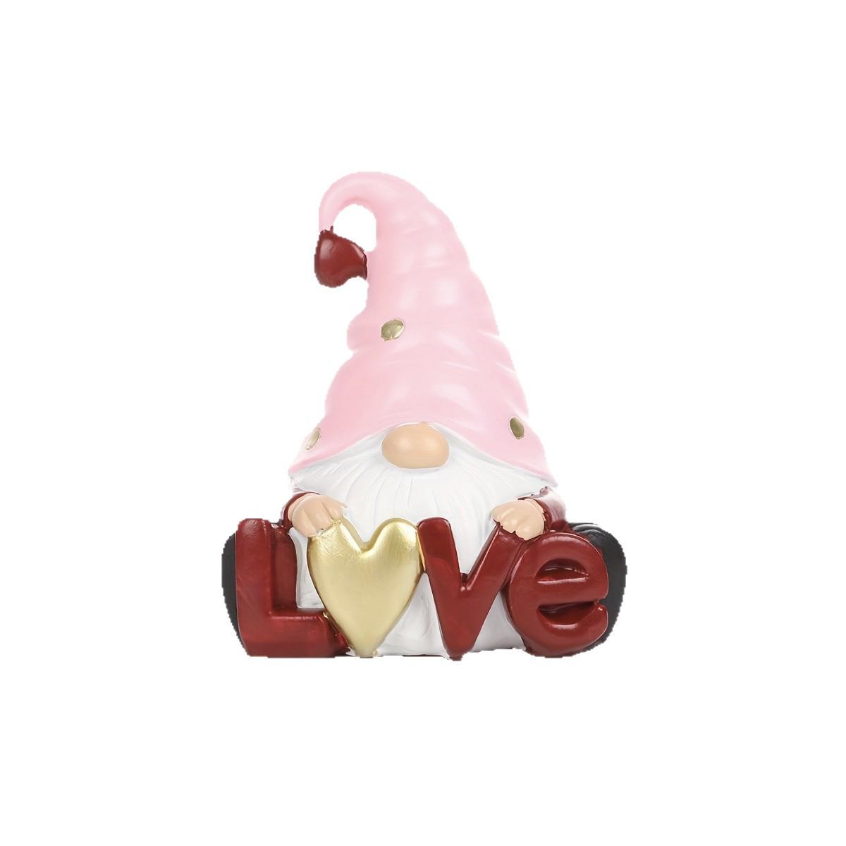 

Valentine s Day Dwarf Couple Heart Resin Ornament: Romantic Gift Decor Gnome-LOVE
