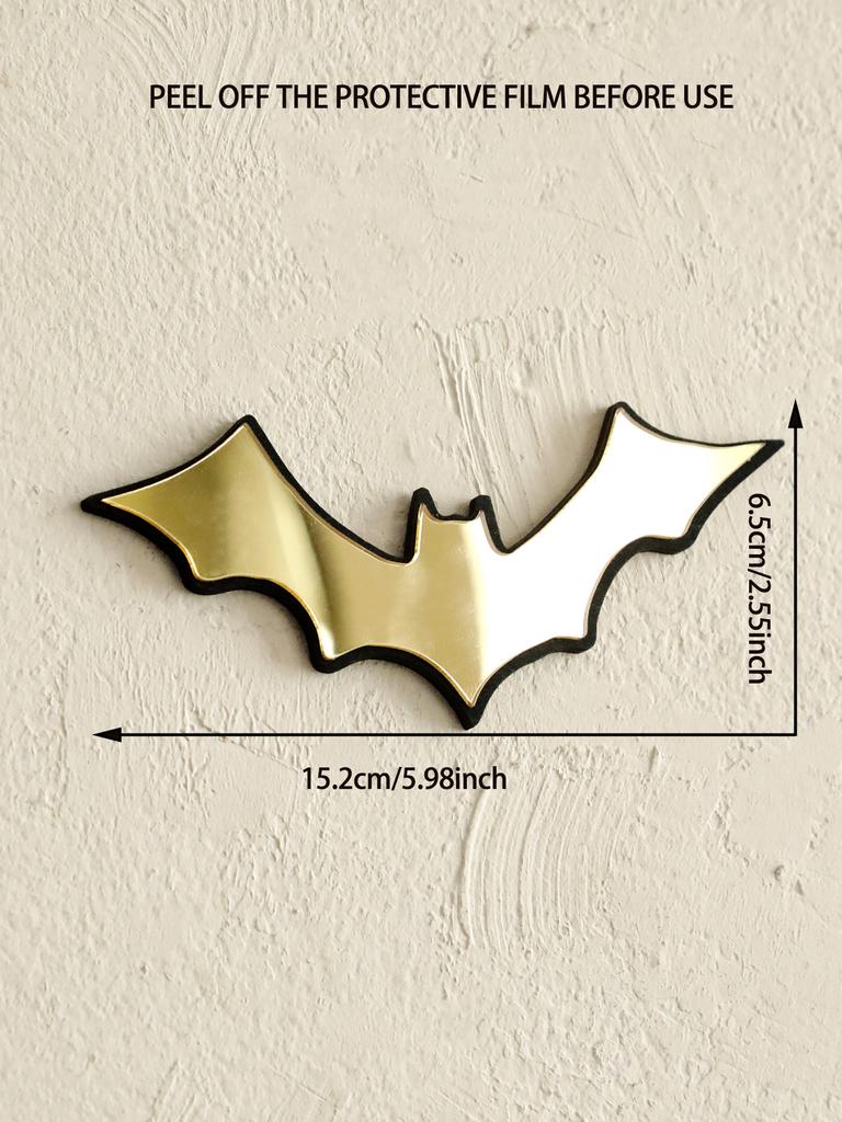 1pc Halloween Bat Wall Stickers Acrylic Hanging Mirror Decortive Gothic Wall Decorations for Home Bedroom Living Room Party Gift