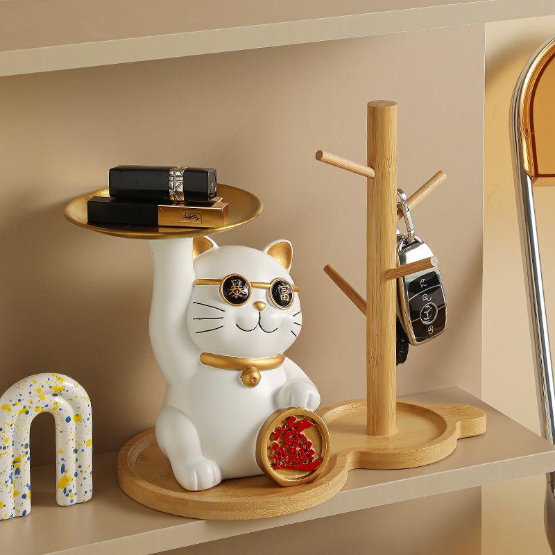 

Ремесленные украшения Rich Lucky Cat, подносы для хранения ключей, ветки тыквы, подарки на новоселье