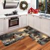1Pcs Anti Fatigue Kitchen Rugs Christmas Reindeer Snowman Waterproof Non-Slip Thick Cushioned Kitchen Mat Heavy Duty Comfort Standing Mat for Kitchen