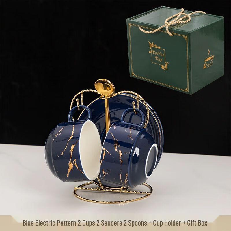 Набор европейских керамических кофейных чашек в стиле легкой роскоши с подставкой