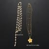 3 Pcs Elegant Flower Pendant Necklaces Set for Women Vintage Simple Pearl Bead Chain Necklaces Fashion Daily Party Jewelry Gifts