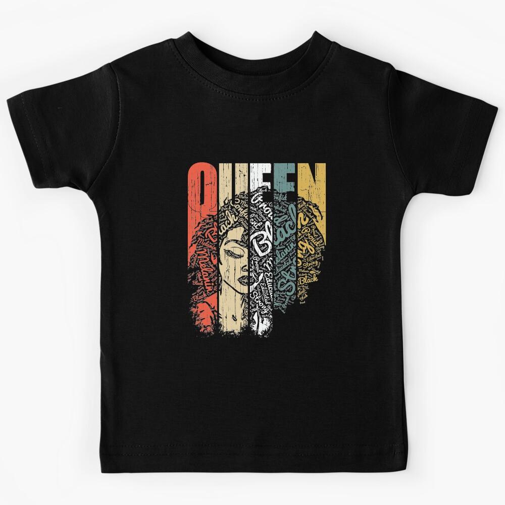 Woman African Queen Strong Black American Kids T-Shirt 110