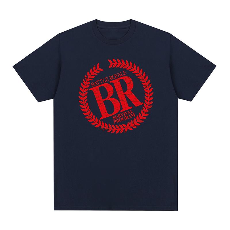 Battle Royale Graphic T Shirt BR Laurel Wreath Survival Program Red Logo Print Short Sleeve Crew Neck Unisex Cult Movie Streetwear Tops Tees