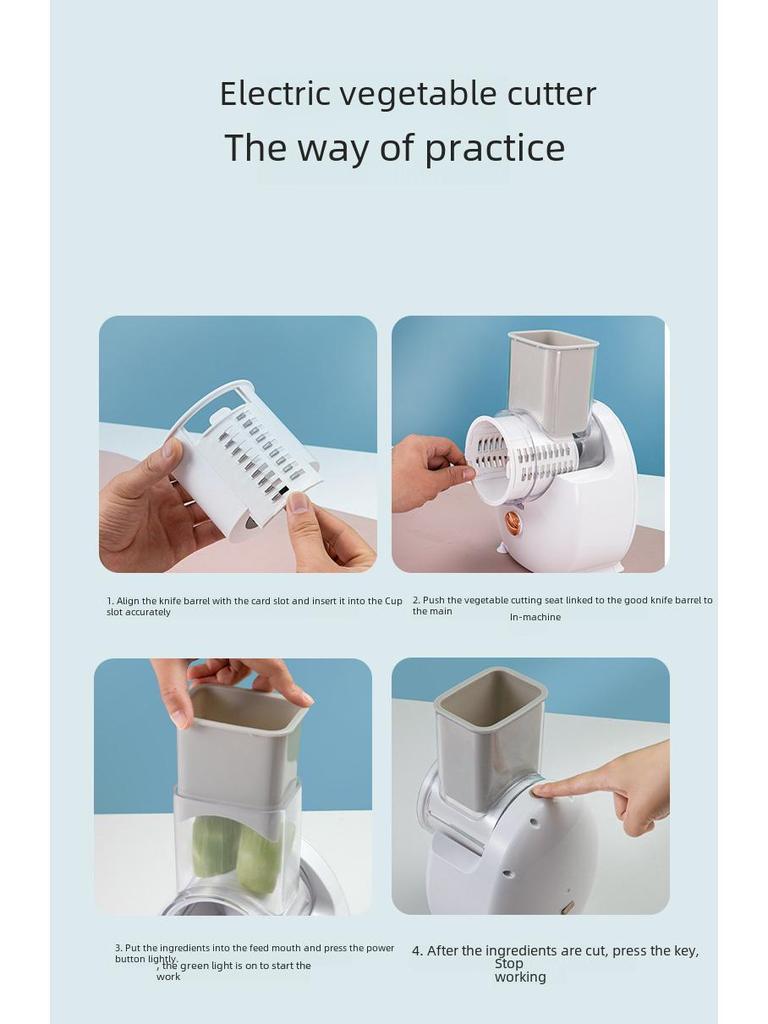 Elektrischer Multifunktions-Gemüseschneider und -reibe