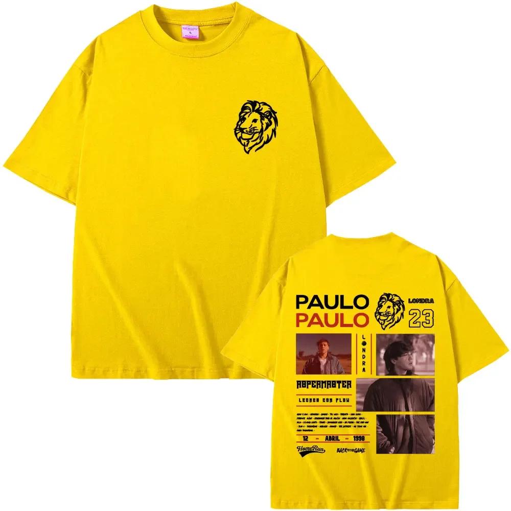 Rapper Paulo Londra Homerun Merch Tshirt Unisexs Fashion Casual Oversized T Shirts Unisex Wounisex Hip Hop Vintage Crewneck Tshirts Bl
