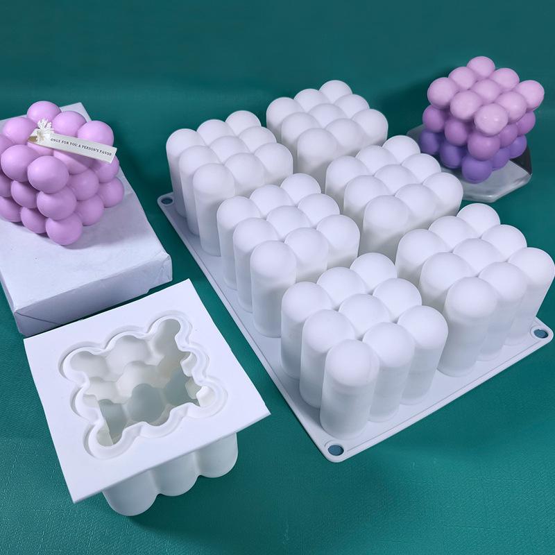 Cube Silicone Mold - DIY Ball Aromatherapy Candle Molds, Creative Baking & Mousse Cake Mould