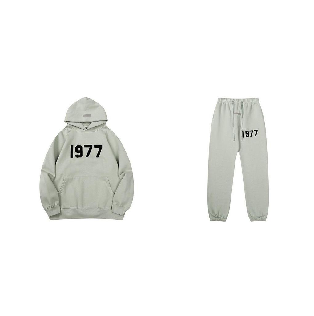 Cross Essentials Zweifarbiger Beflockter Hoodie Sweatshirt für Damen & Herren