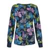 Women Casual Fashion Long-sleeved Stand-up Collar Single-breasted Printed Women's Protective Overalls Jacket Top