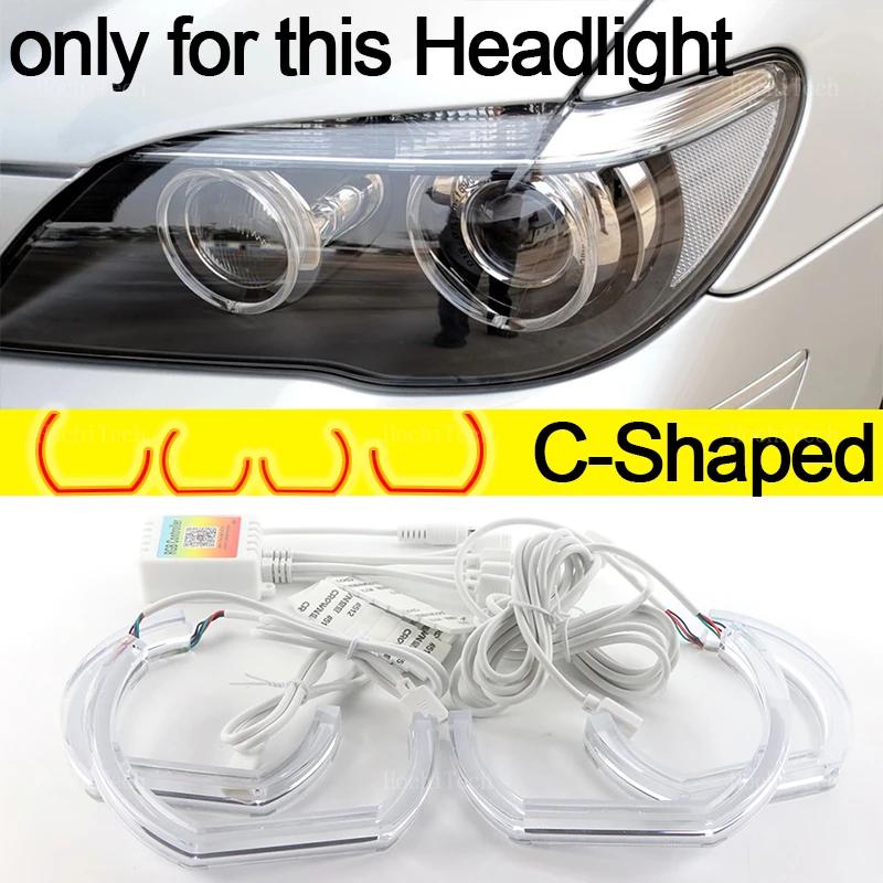 RGB Multicolor DTM style Crystal LED Angel Eyes Bulb Ring Lamp for BMW 7 series E65 E66 facelift 745i 745Li 760Li 760i 2006-2008