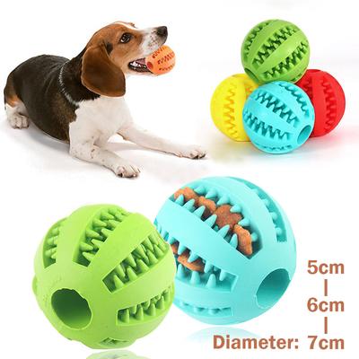 5-7cm Dog Chew Toys Non Toxic Rubber Ball Interactive Toy Tooth Cleaning Food Leakage Ball Dog Watermelon Pet