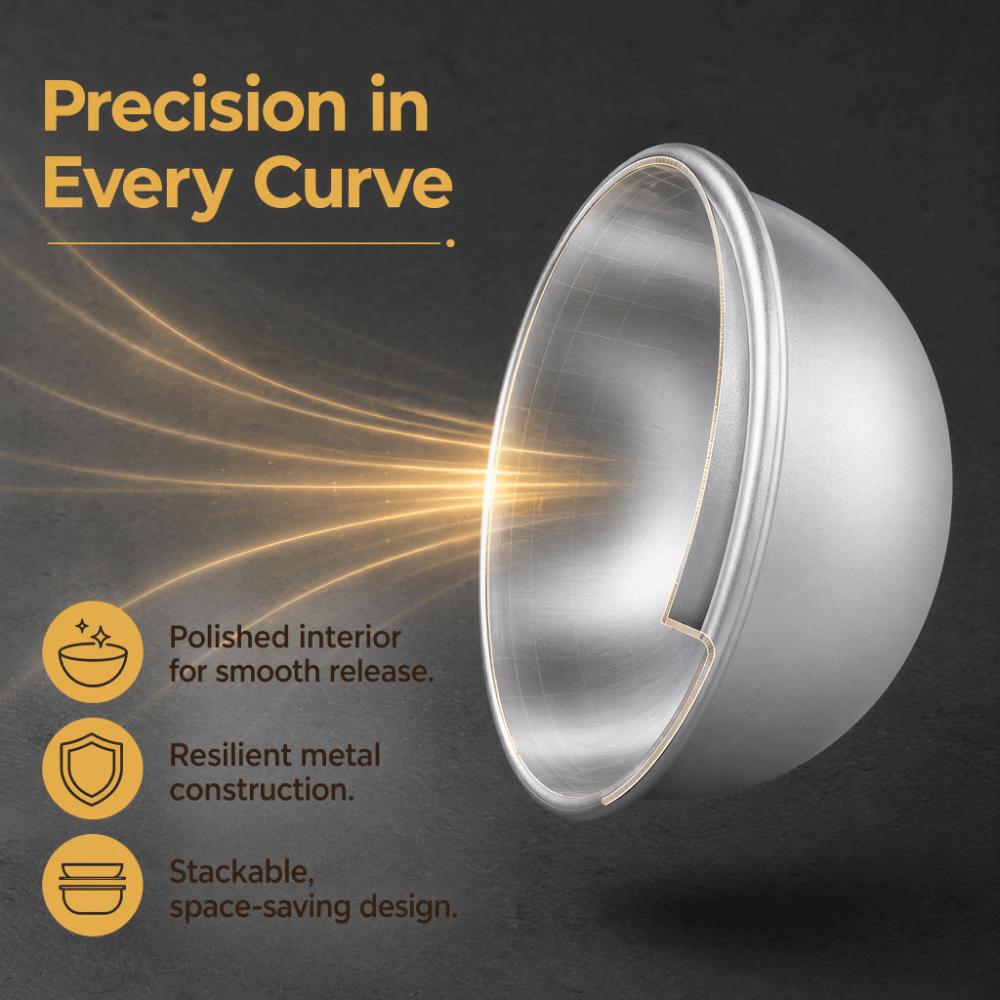 Shallow Half Sphere Dome Cake Pan Non-Stick Semicircle Cake Pan Hemisphere Cake Pan  Pudding Making