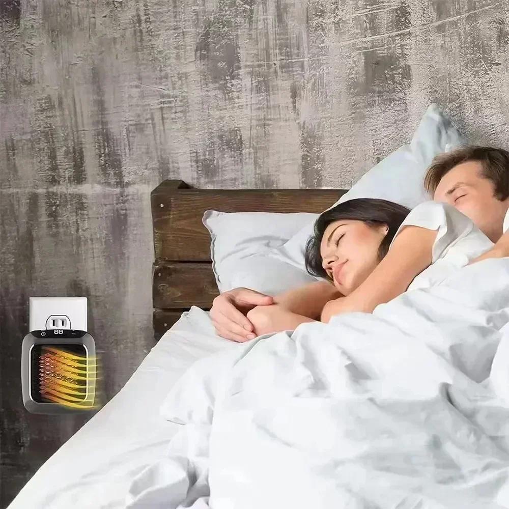 800W Mini-Heizung für Zuhause Kleine Badezimmer Heizlüfter Wandmontierte PTC-Keramik-Elektroheizung mit Fernbedienung Haushalt