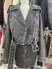 Women's Retro Hong Kong Style PU Leather Motorcycle Jacket - Short, Trendy Spring/Autumn 2023 Edition