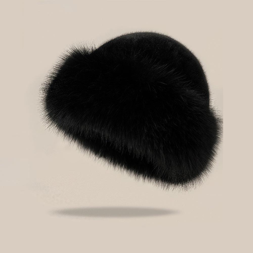 1Pc Winter Skiing Hat Women's Warm Hat with Thick Velvet Imitation Fur Fashion Fisherman's Hat Outdoor Windproof Ear Protection