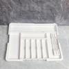 Retractable Drawer Storage Tray Partition Design Plastic Cutlery Organizer with Knife Holder Large-capacity Kitchen Storage Box