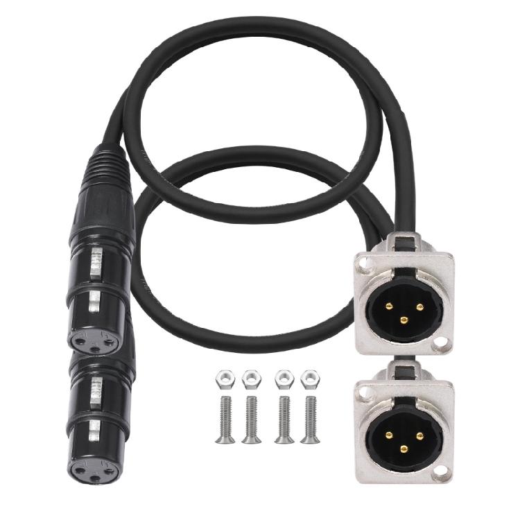 Xlrs Panel Adapter 3Pin Male Female Connectors Durability For Professional Sound Systems Studio Stage Installations