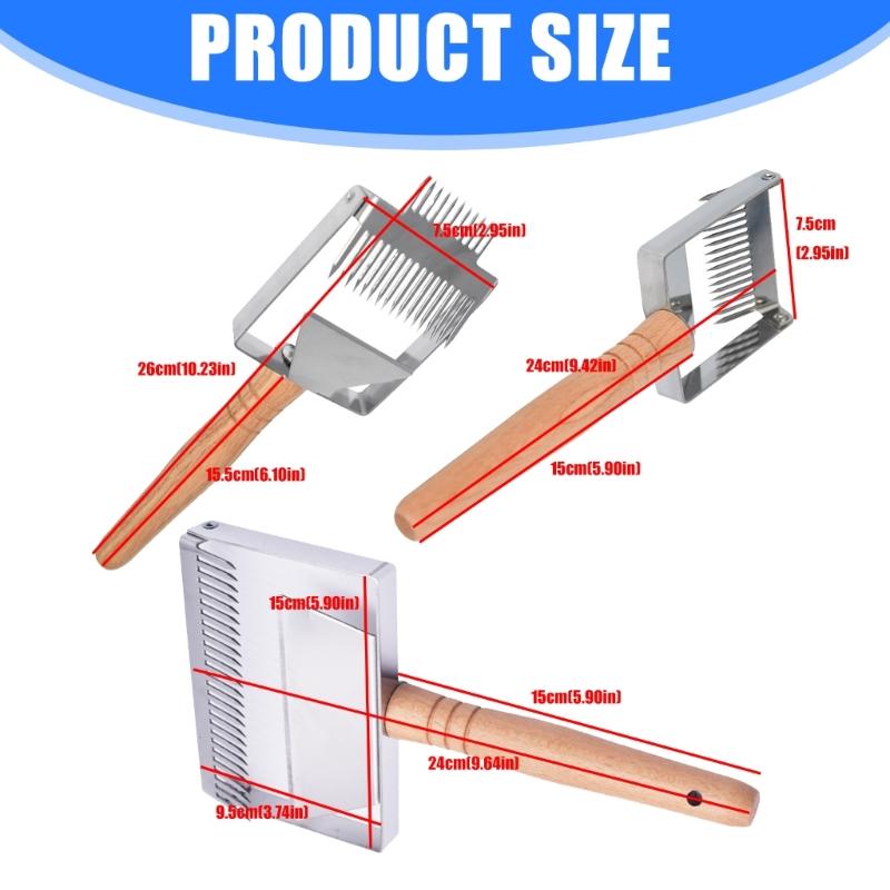 Beeskeeping Tools Cutter Uncapping Scraper Bees Hives Honeycomb Scraper Equipment Wooden Handle Uncapping Fork Shovel top sale