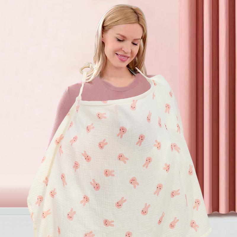 Double Layer Cotton Nursing Cover Breastfeeding Baby Blanket Outdoor Muslin Gauze Towel Multifunctional Shawl Stroller Blanket