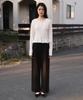 DEHEVE Frill Henley Neck Long Sleeve [Ivory]