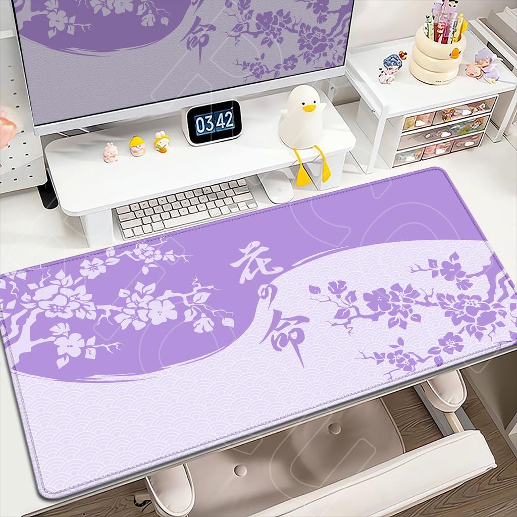 Japanischer Stil Gaming Mauspads Kawaii Rosa Sakura Tischunterlage 120x60cm Große Größe Teppich Kunst Design Tastaturteppich für Laptop Gamer