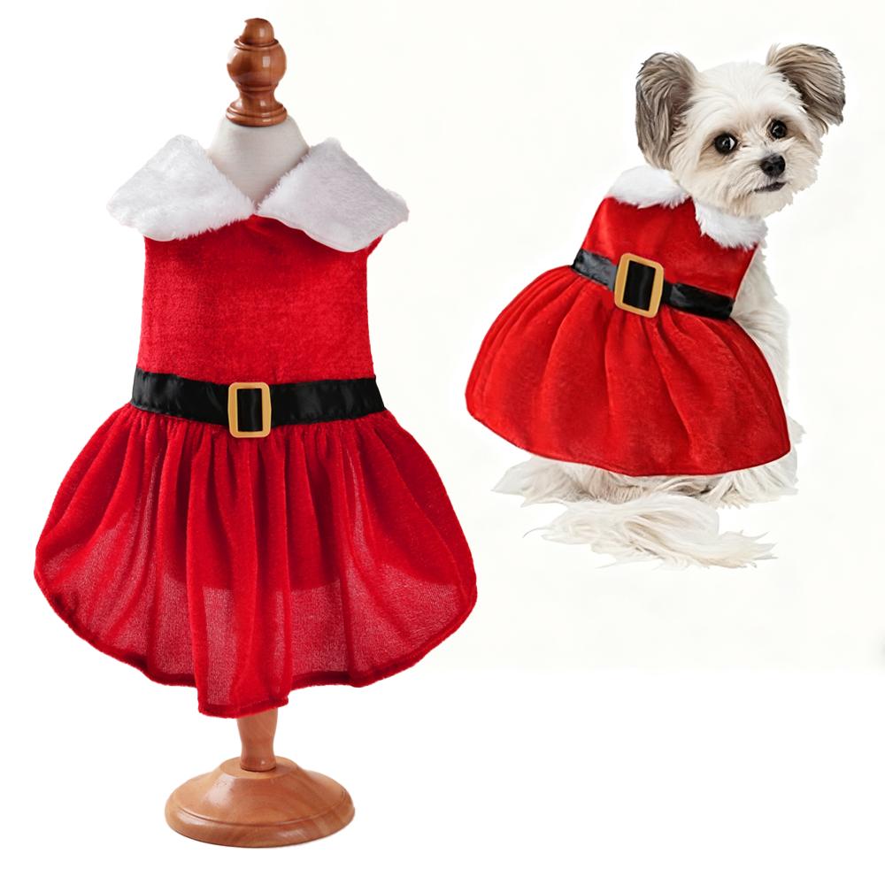 

Christmas Pet Costume For Small Medium Dogs Cats Santa Claus Cosplay Puppy Clothes Cute Chihuahua Yorkshire Party Pet Outfits S красный