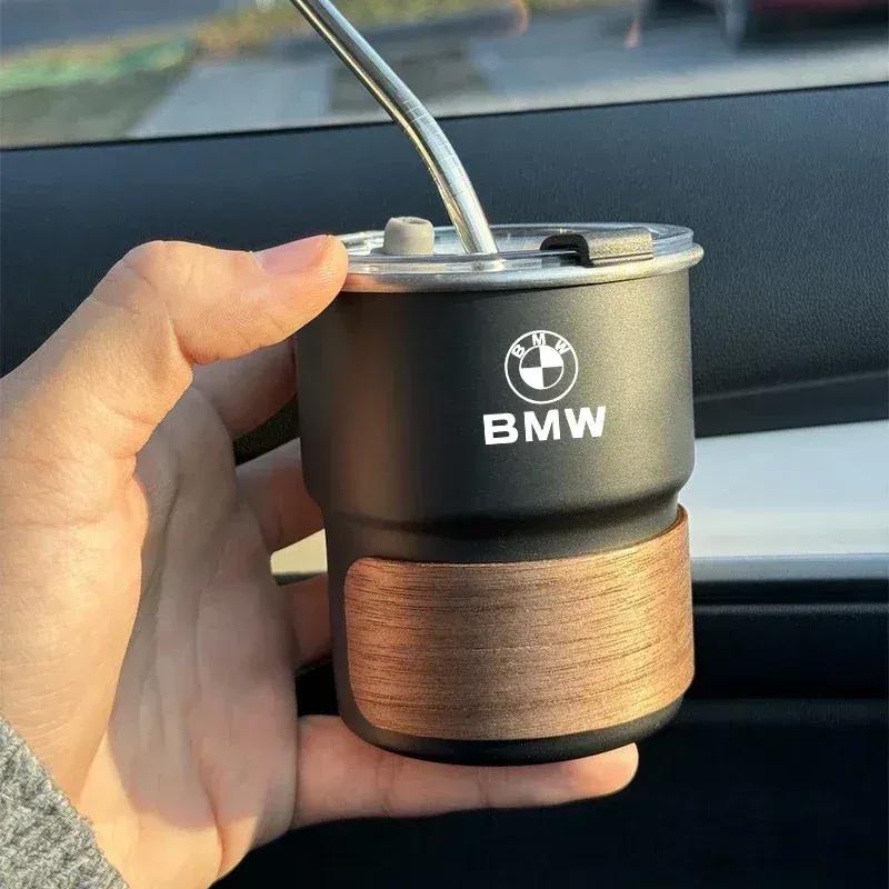 -304 Auto Edelstahl Kaffeetasse mit Deckel Hitzeschutz Getränkebecher Für BMW E34 E36 E60 E90 E46 E39 E70 F10 F20 F30 X5 X6 X1 M3 M